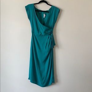 Stop Staring Pleated Vintage Dress Teal Small